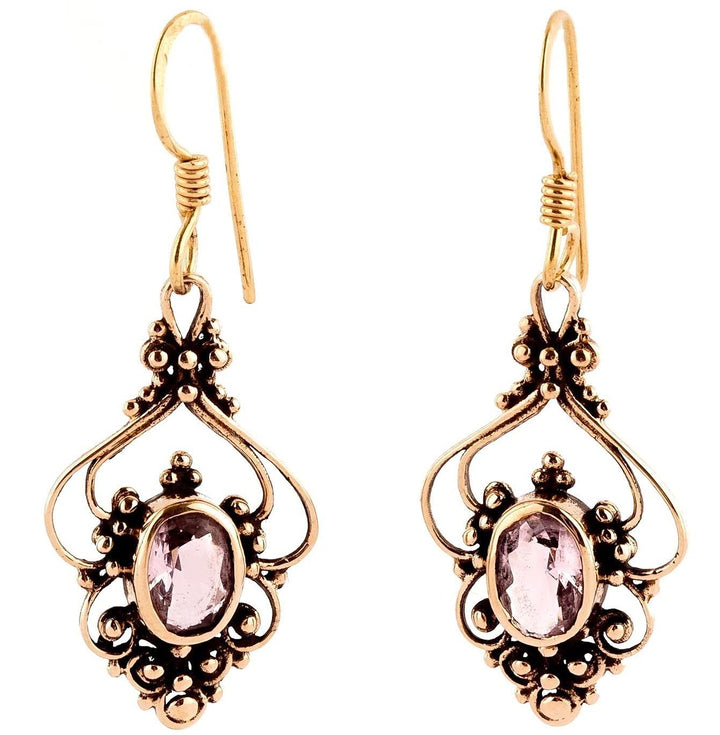 WINDALF Bohemia Ohrringe SALIA 3.5 cm Mediaval Ohrschmuck Amethyst Vintage Ornamentik Bronze