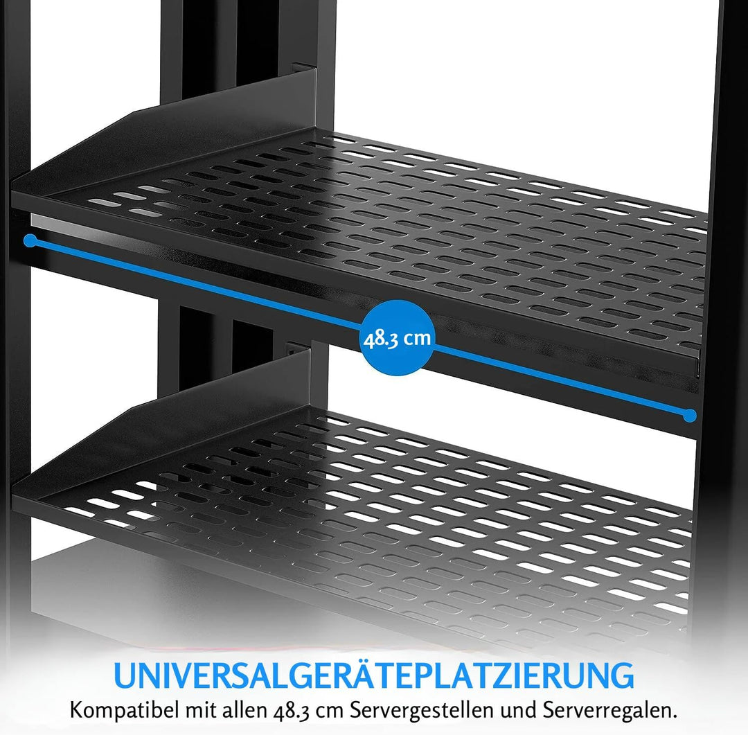Pyle 2-Pc 1U Server Rack Shelf, Vented Shelves for Good Air Circulation, Cantilever Mount, Wall Moun