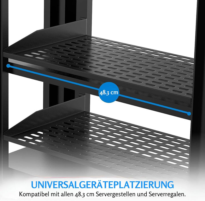 Pyle 2-Pc 1U Server Rack Shelf, Vented Shelves for Good Air Circulation, Cantilever Mount, Wall Moun