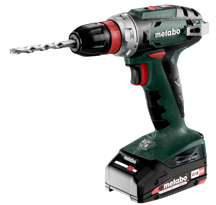 metabo Akku-Bohrschrauber BS 18 Quick - 18 V, 48 Nm Drehmoment, Ø 20 mm Holz, 1.600 U/min - Schnellw