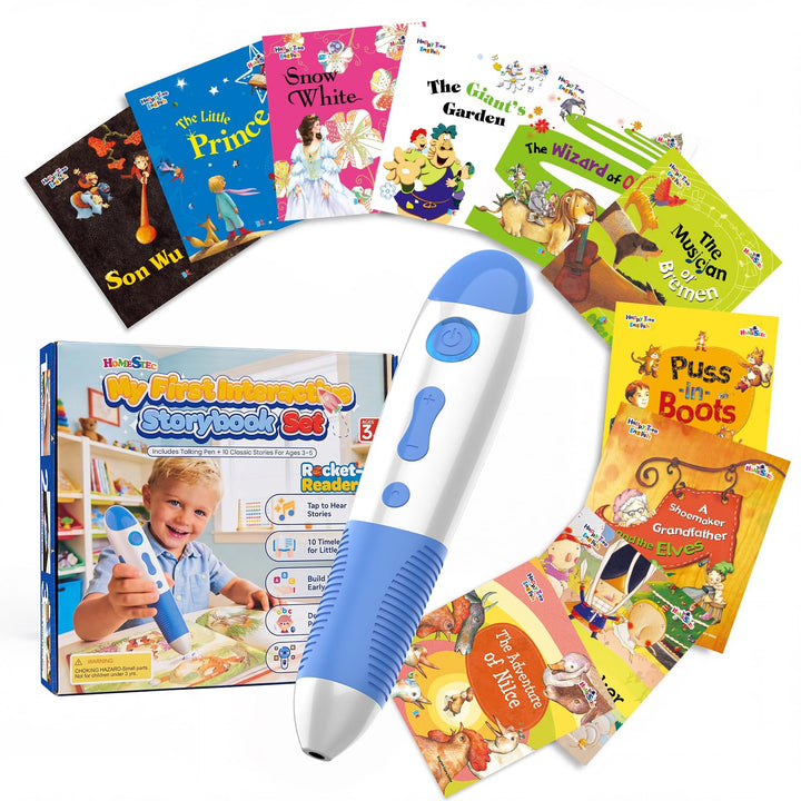 Interaktiver Lernstift mit 10 englischen Geschichtenbüchern, Vorlesestift für Kinder ab 2–5 Jahren,
