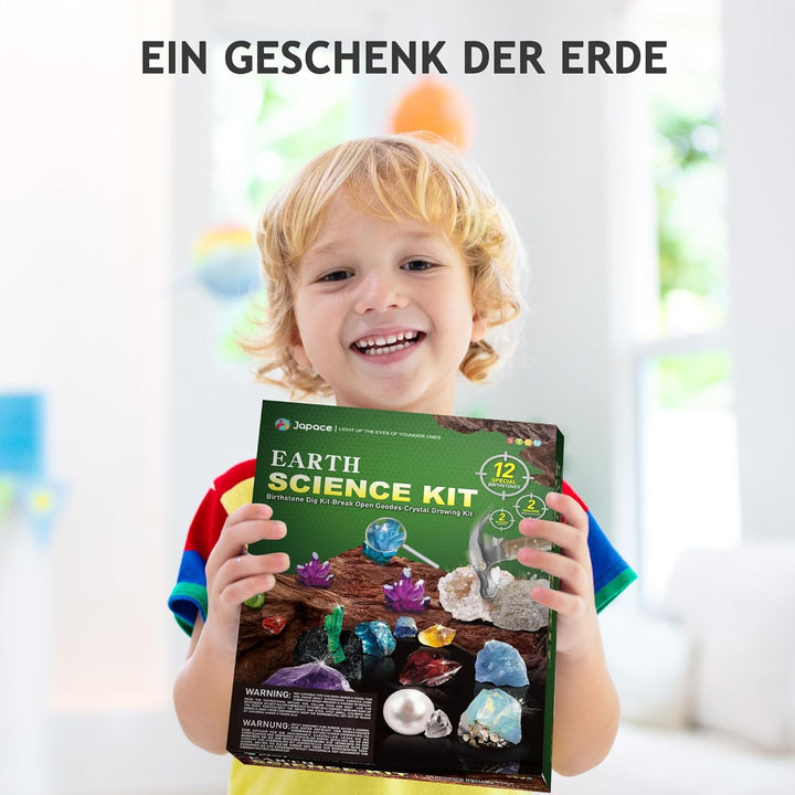 Japace Ausgrabungsset für Kinder, STEM Wissenschaft Spielzeug Edelsteine Ausgraben, Geoden Zum Aufbr