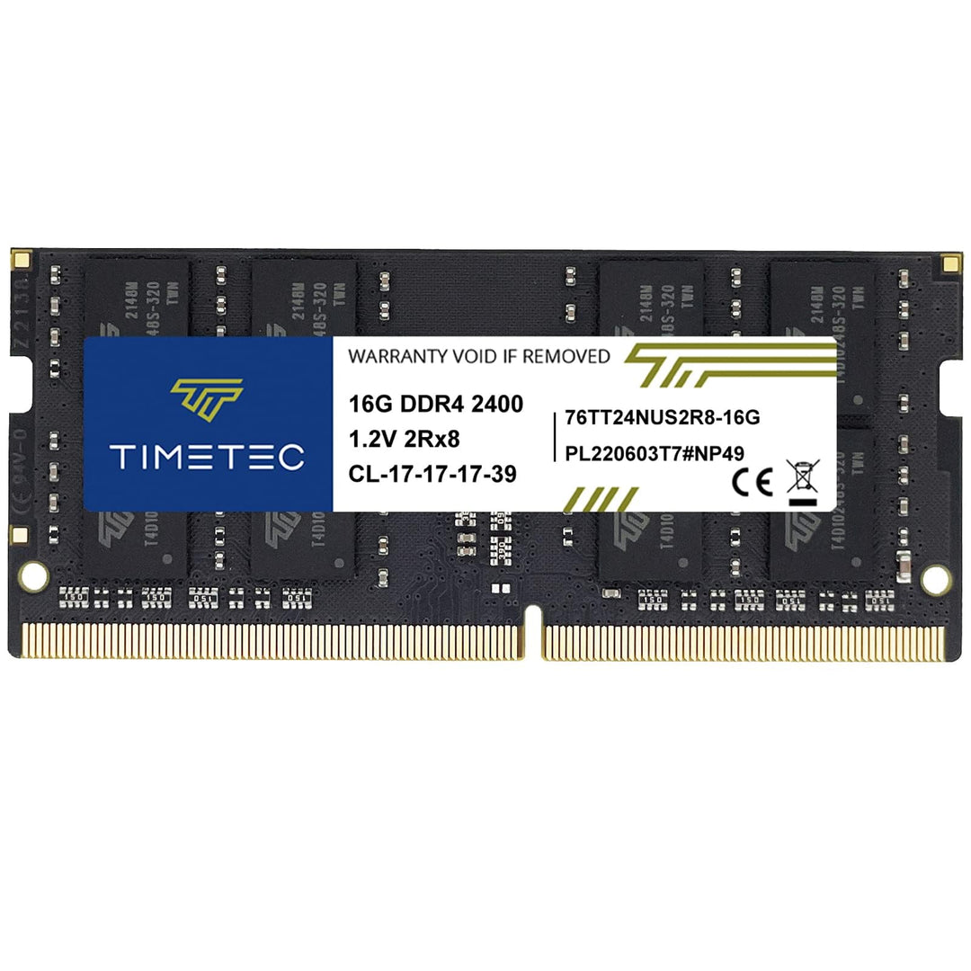 Timetec 16GB DDR4 2400MHz PC4-19200 Non-ECC Unbuffered 1.2V CL17 2Rx8 Dual Rank 260 Pin SODIMM Lapto