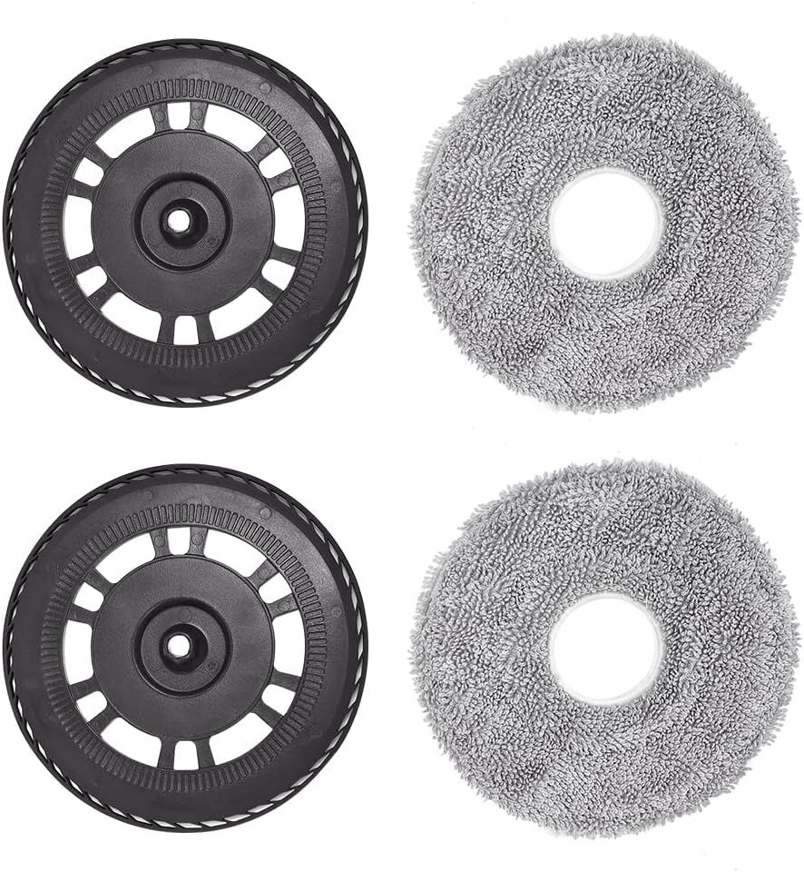 2 Mopptücher mit 2 Ersatzhalterung Wischplatten für Dreame L10S Pro Ultra Heat/L10S Ultra Gen 2/L20
