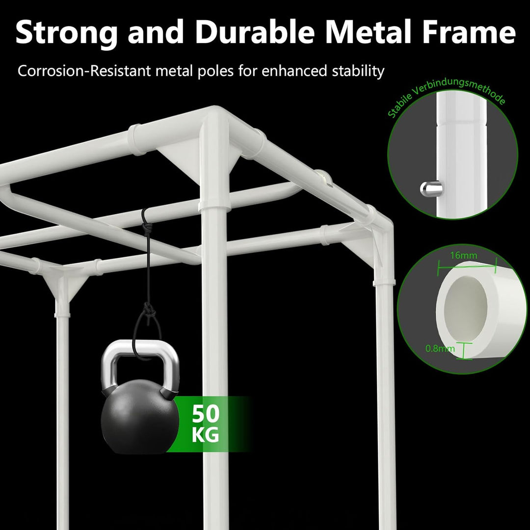 Growzelt Komplettset Led Grow Tent Kit 200W LED Vollspektrum Grow Lampe Dimmbar, 100x100x200cm GrowZ
