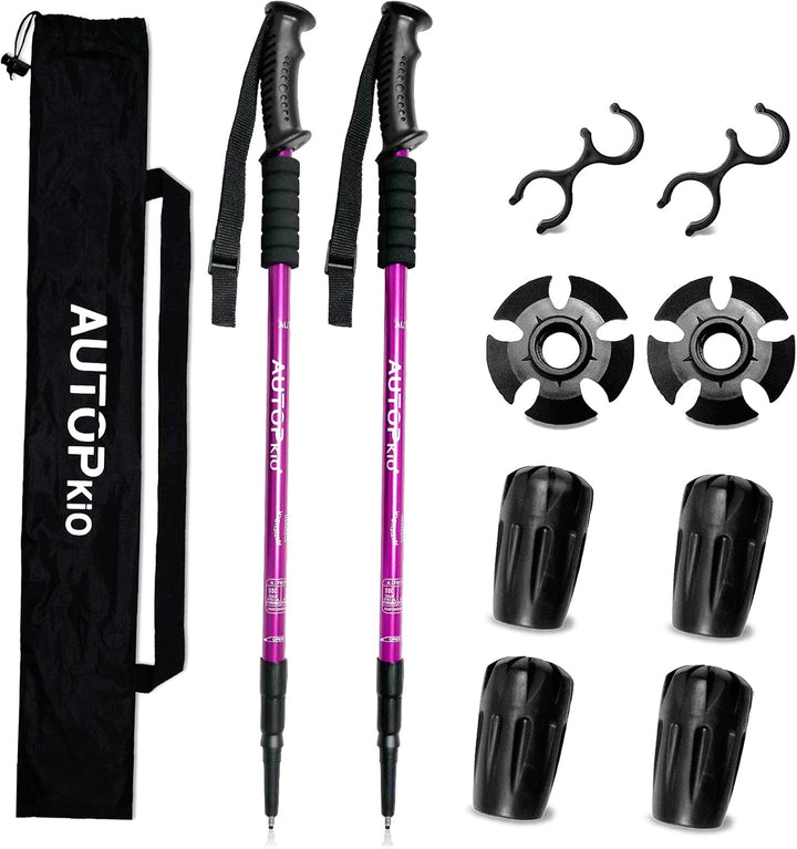 AUTOPkio Walking Stöcke Trekkingstöcke, Nordic Walking Stöcke Verstellbar Aluminium Anti-Schock Lauf