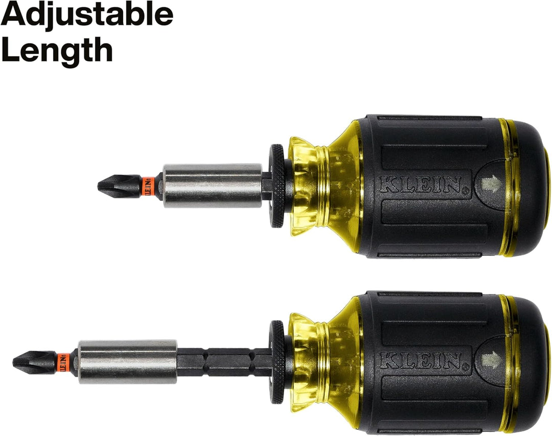 Klein Tools 32308 Multi-Bit-Schraubendreher, schlagfest, 8-in-1 verstellbar, magnetisches Werkzeug m