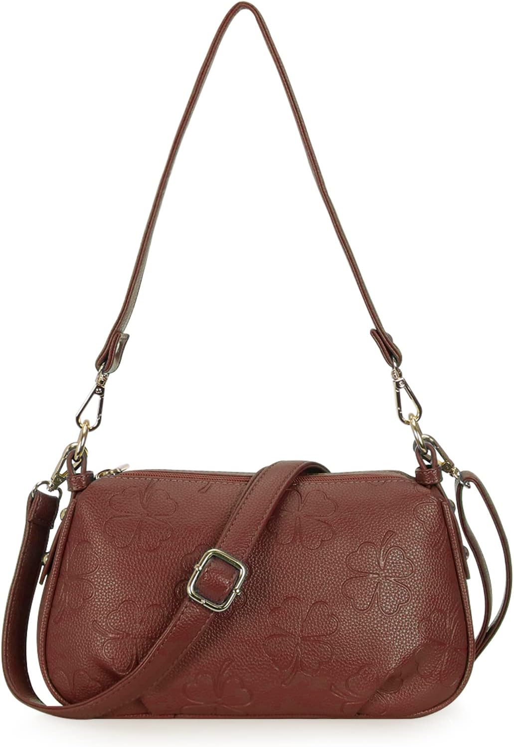 HAWEE Damen Handy Umhängetasche Leder Klein Crossbody Schultertasche mit Verstellbar Abnehmbar Schul
