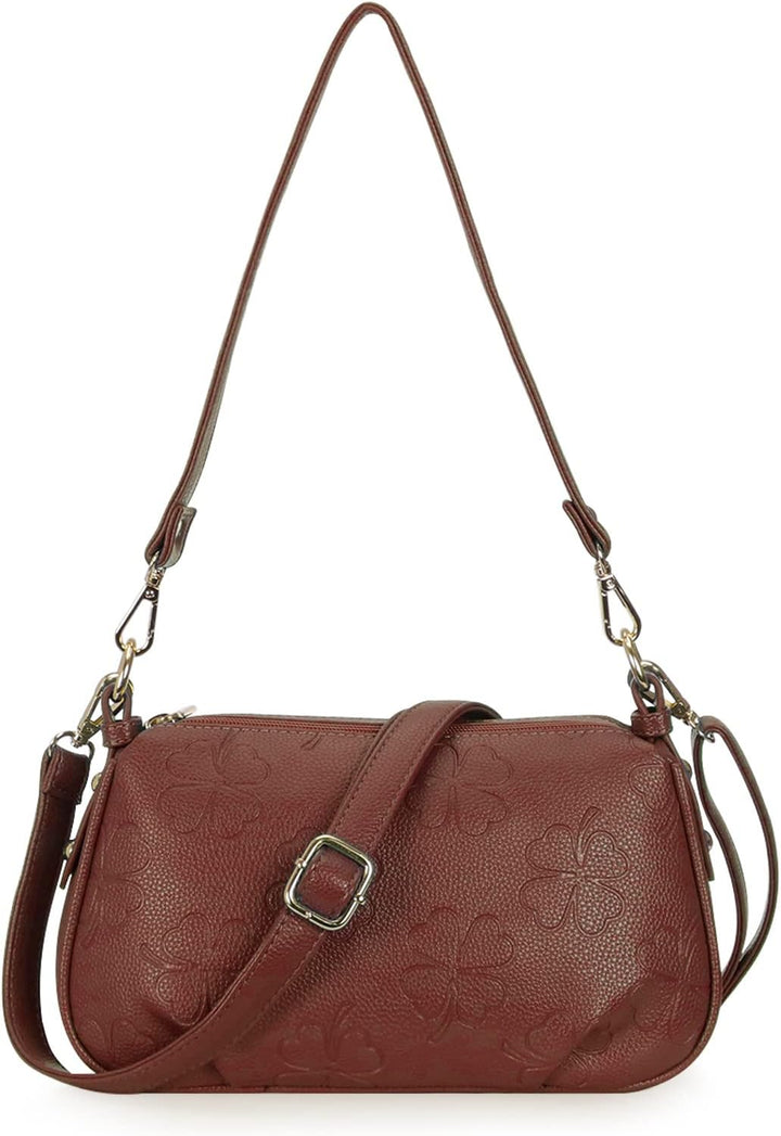 HAWEE Damen Handy Umhängetasche Leder Klein Crossbody Schultertasche mit Verstellbar Abnehmbar Schul