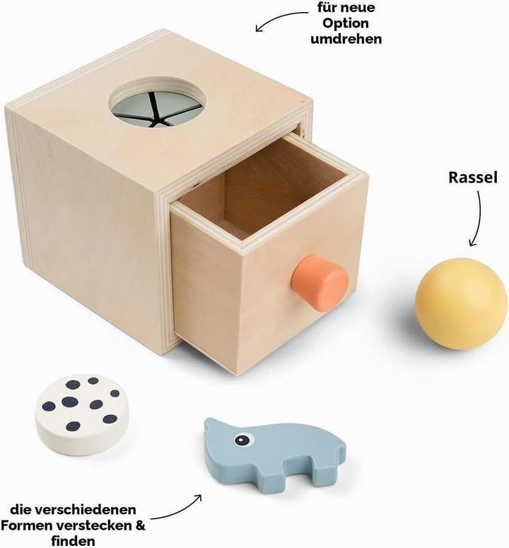 Done by Deer Versteckbox Nozo Farbmix - Motorikspielzeug das die Hand-Augen-Koordination, die Feinmo