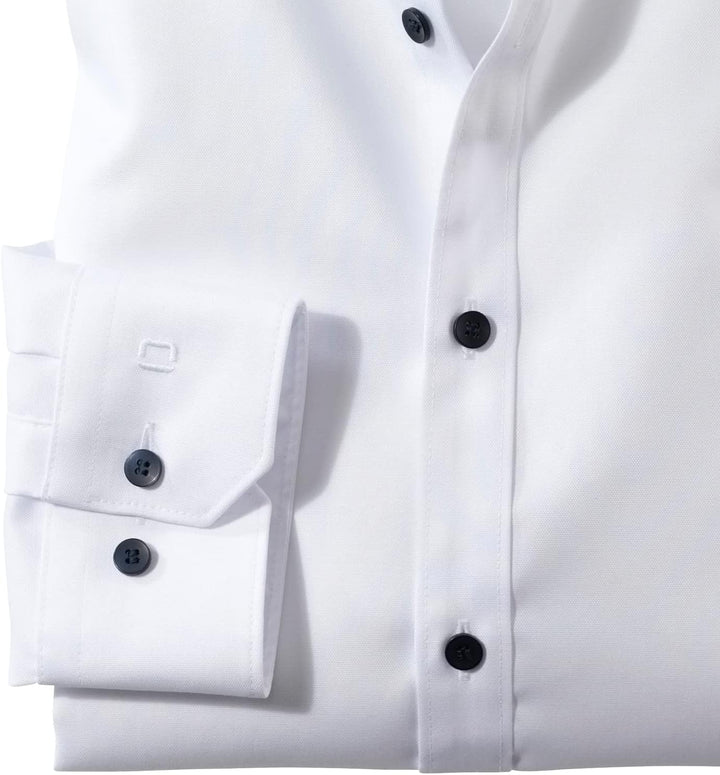 OLYMP Herren Businesshemd Langarm No. Six,Pin Point,super Slim,Modern Kent 36 Weiã, 36 Weiã