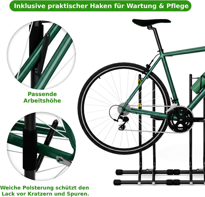 TLGREEN Fahrradständer Boden 2er-Set 24–26 Zoll,2-stufig(40/70 mm)