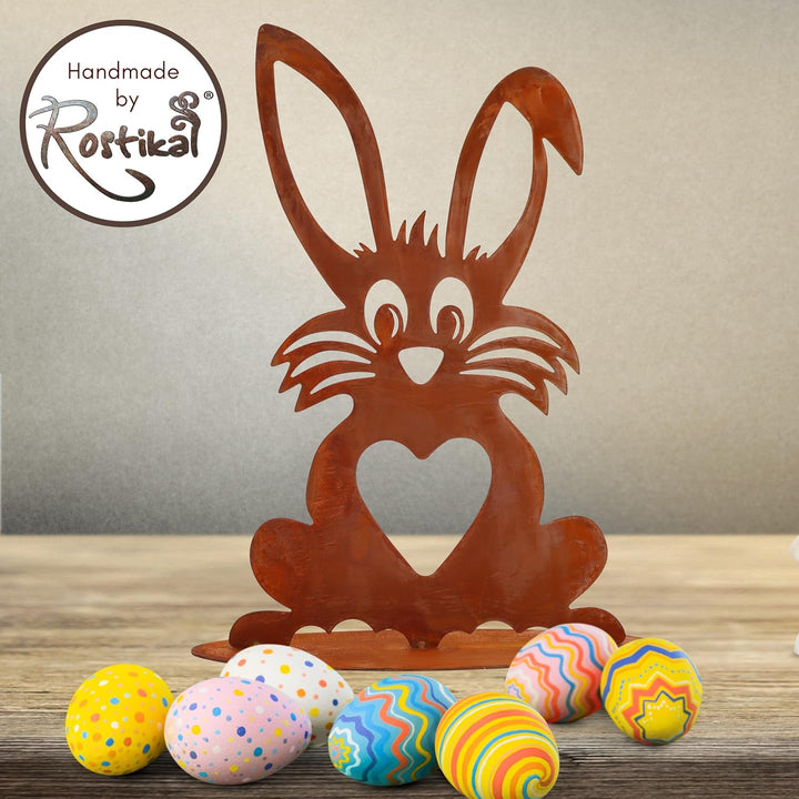 Rostikal Vintage Gartendeko Figur 40 cm Osterhase Rost Deko Frühjahr Max, Max