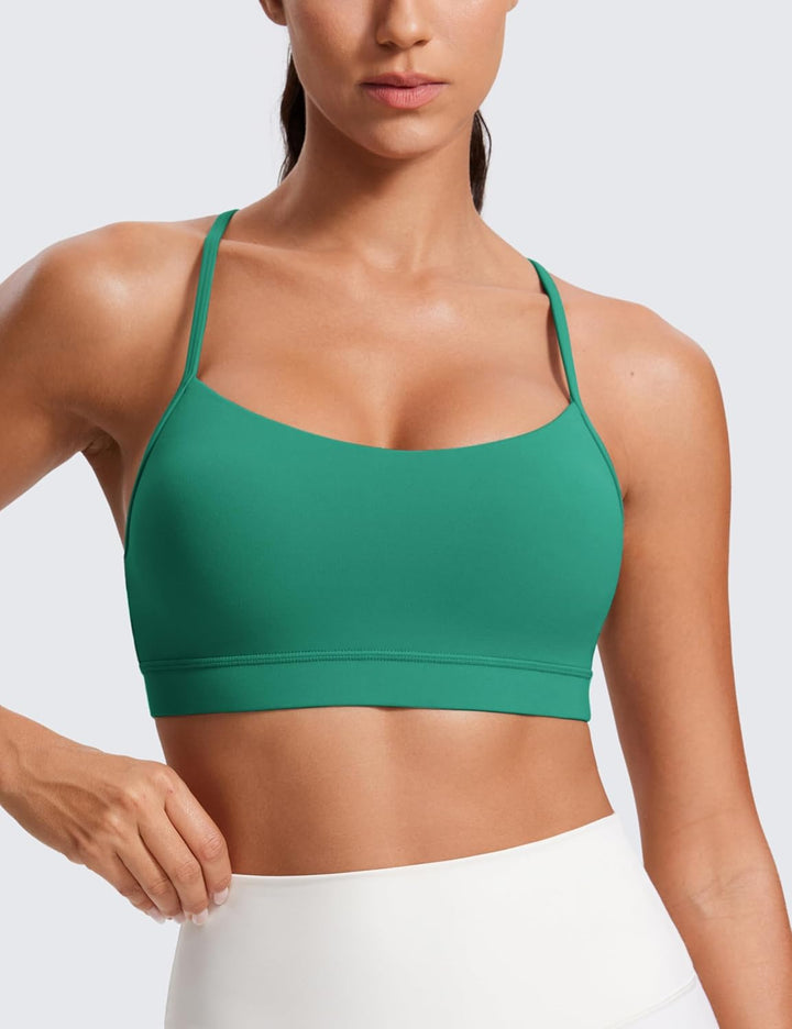 CRZ YOGA Damen Butterluxe Racerback Sport BH Gepolstert Ohne Bügel Y-Rücken Yoga Bra Sommer Atmungsa