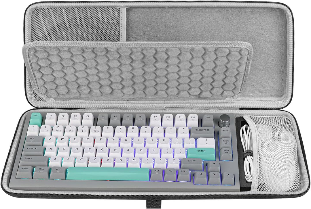GEEKRIA 75% Tastaturhülle, Hartschalen-Reisetasche für kabellose tragbare Tastatur mit 84 Tasten, ko
