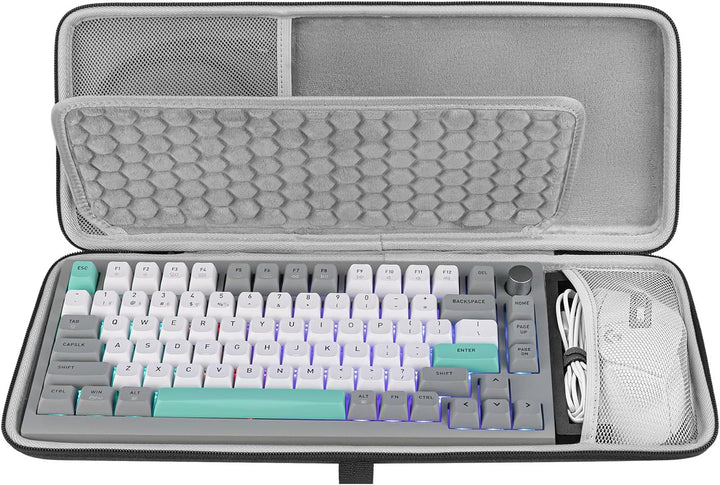 GEEKRIA 75% Tastaturhülle, Hartschalen-Reisetasche für kabellose tragbare Tastatur mit 84 Tasten, ko