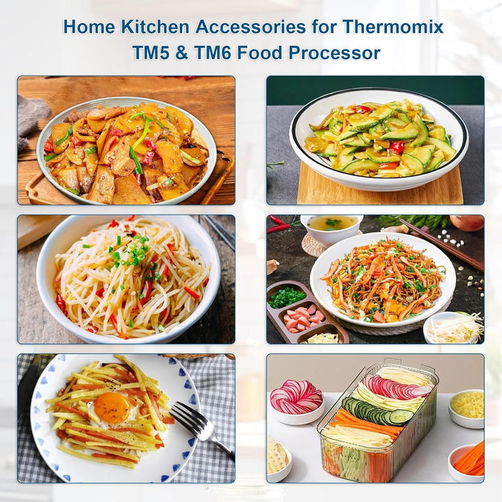 Gemüseschneider für Thermomix TM5 TM6, Gemüseschneider mit 2 Edelstahlklingen, Küchenzubehör, Gemüse