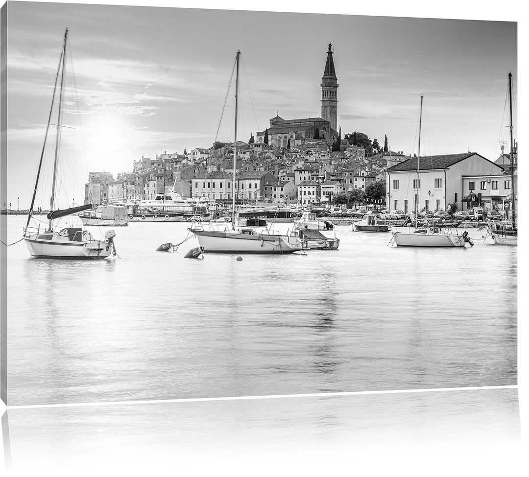Pixxprint Kroatische Hafenstadt als Leinwandbild/Grösse: 100x70 / Wandbild/Kunstdruck/fertig bespann