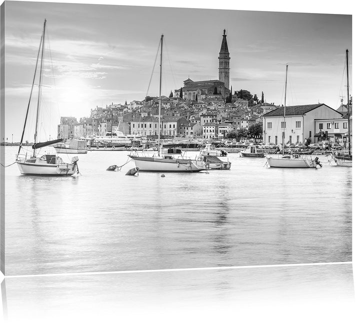 Pixxprint Kroatische Hafenstadt als Leinwandbild/Grösse: 100x70 / Wandbild/Kunstdruck/fertig bespann