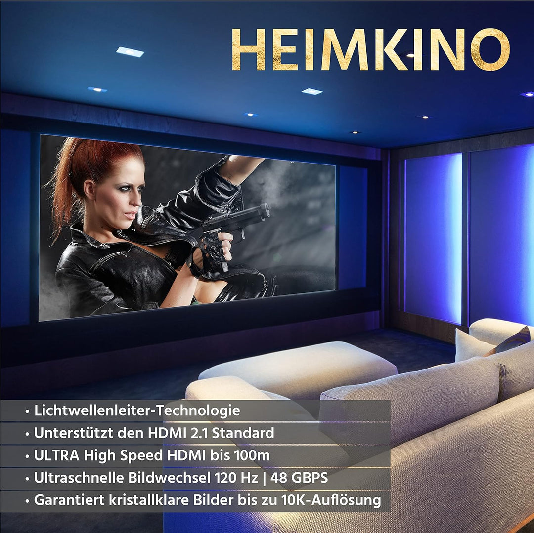Eagle Cable by INAKUSTIK – 313245070 - Deluxe Ultra High Speed HDMI 2.1 Kabel | 70m | 48 Gbps | Lich