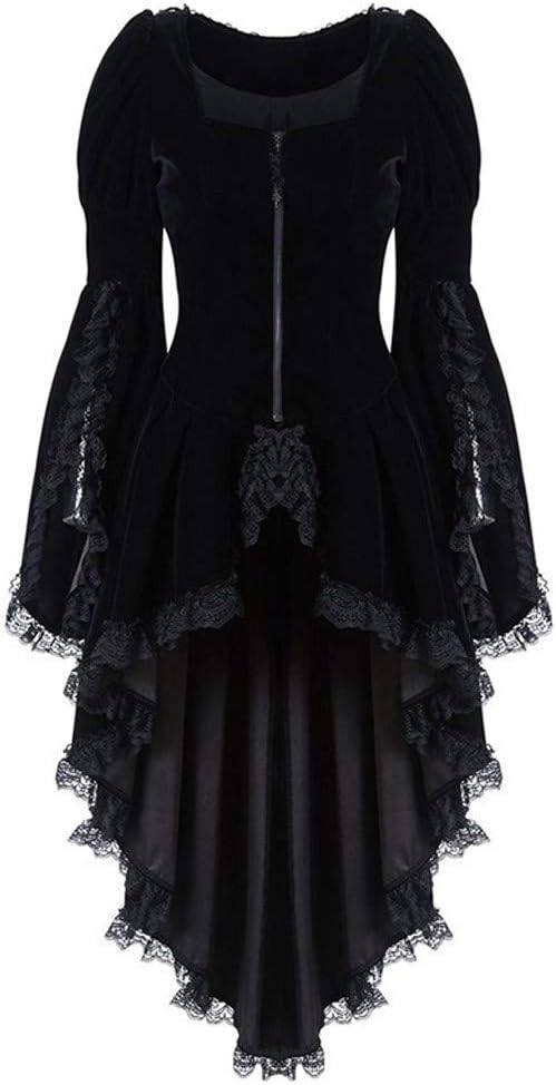 Damen Steampunk Jacke Gothic Frack Mantel Punk Gehrock Mittelalter Viktorianischen Spitze Mäntel Vin