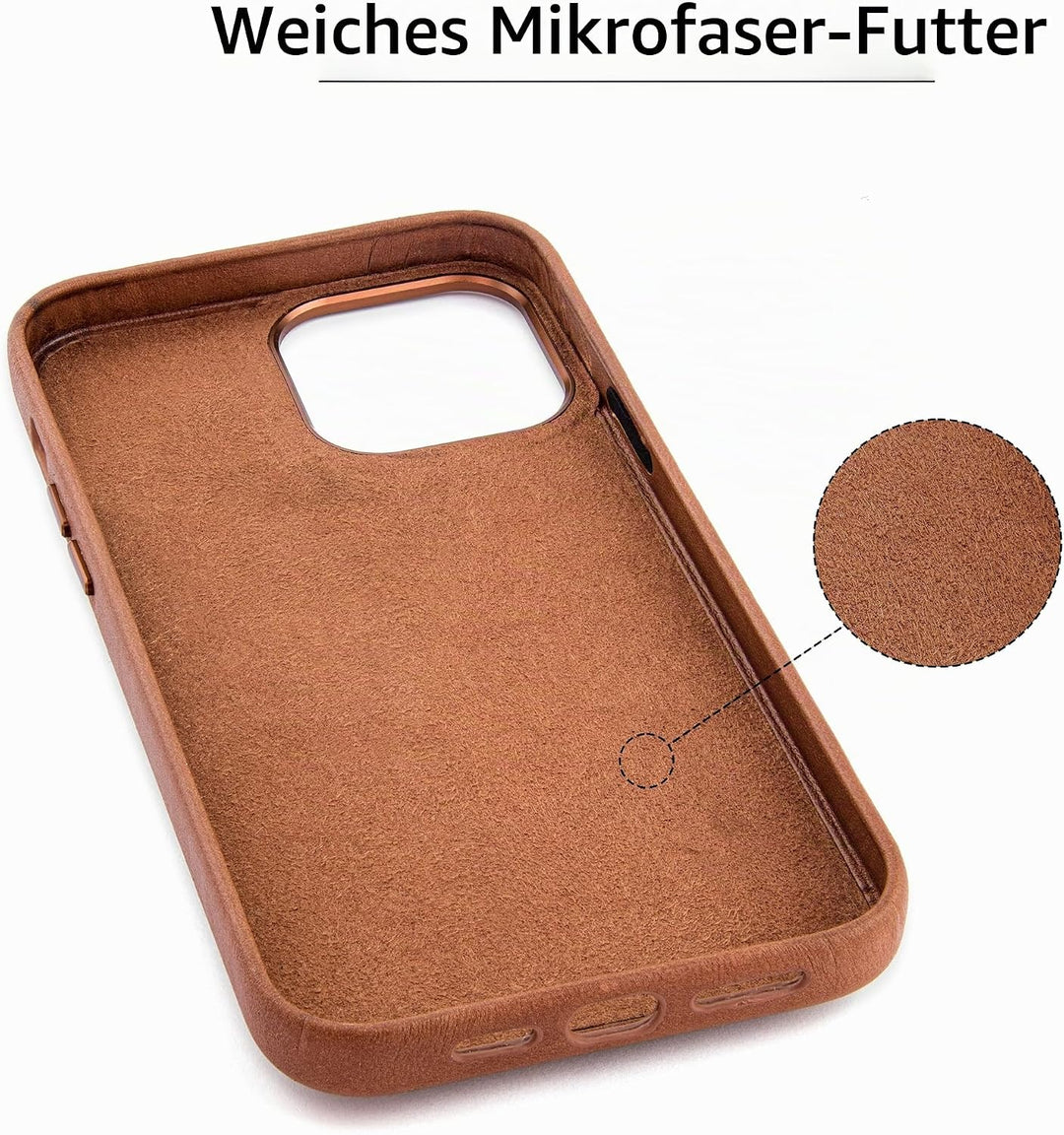 Dockem Echtleder Hülle für iPhone 13 Pro Max mit Kartenfachen und Integrierter Metallplatte zur Magn