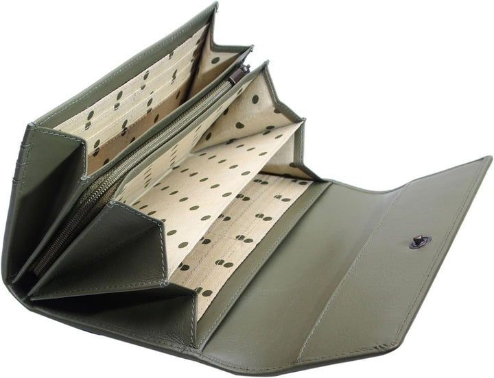 Esquire Peru Geldbörse RFID Leder 18,5 cm, Olive