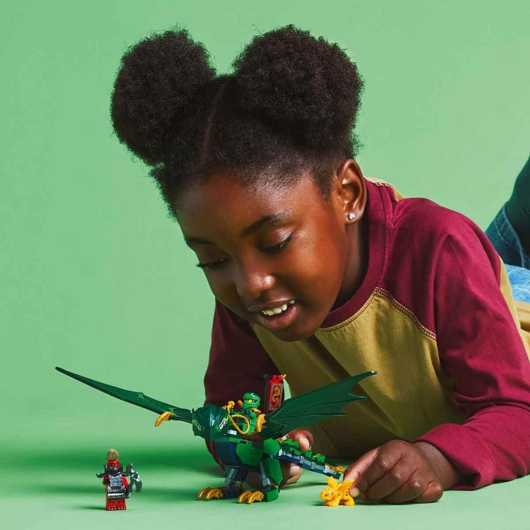 LEGO NINJAGO Lloyds grüner Walddrache - Spielzeug Drache mit 2 Minifiguren - Drachenfigur mit bewegl