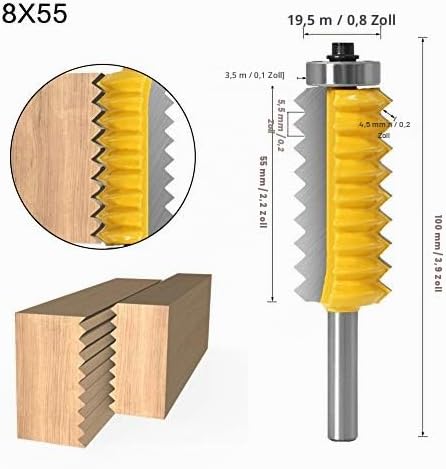 Fräser-Bit-Set, 8-Schaft-Holzbearbeitungs-Fräser, Schiene, Holm-Fräser, Umkehrbar, Fingerleim-Verbin