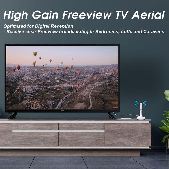August DTA240 DVB-T/DVB-T2-Antenne - stärkere Stabantenne für digitales Fernsehen/Digital TV/DVB-T2