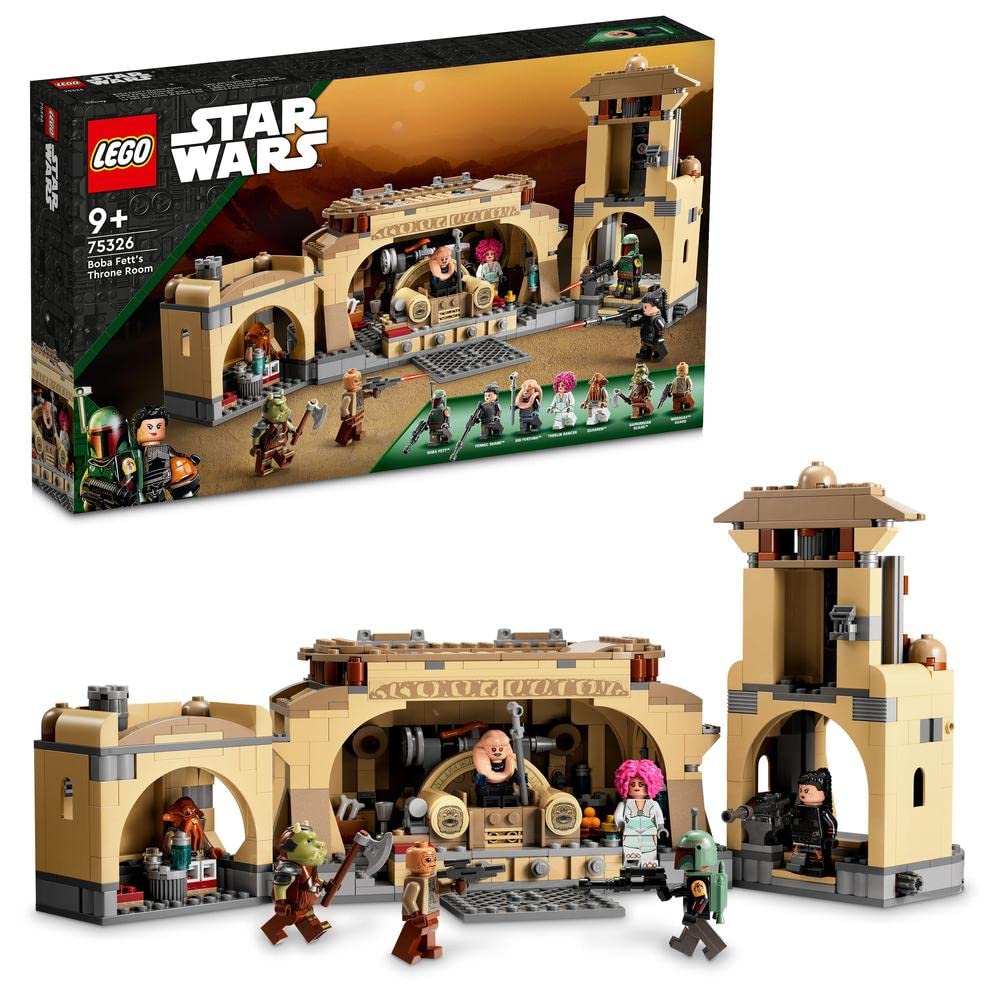 LEGO 75326 Star Wars Boba Fetts Thronsaal, Spielzeug-Haus zum Bauen mit Jabbas Palast und 7 Minifigu