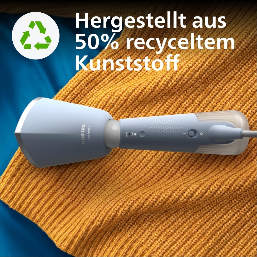 Philips Dampfglätter 5000-Serie - 35 Sekunden Aufheizen, aktiv beheizte Dampfplatte, Eco-Modus, für