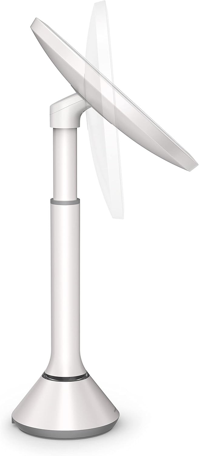 simplehuman, 20cm, Sensorspiegel mit Touch-Helligkeitsregelung, 5-fache Vergrösserung, weiss Stahl,