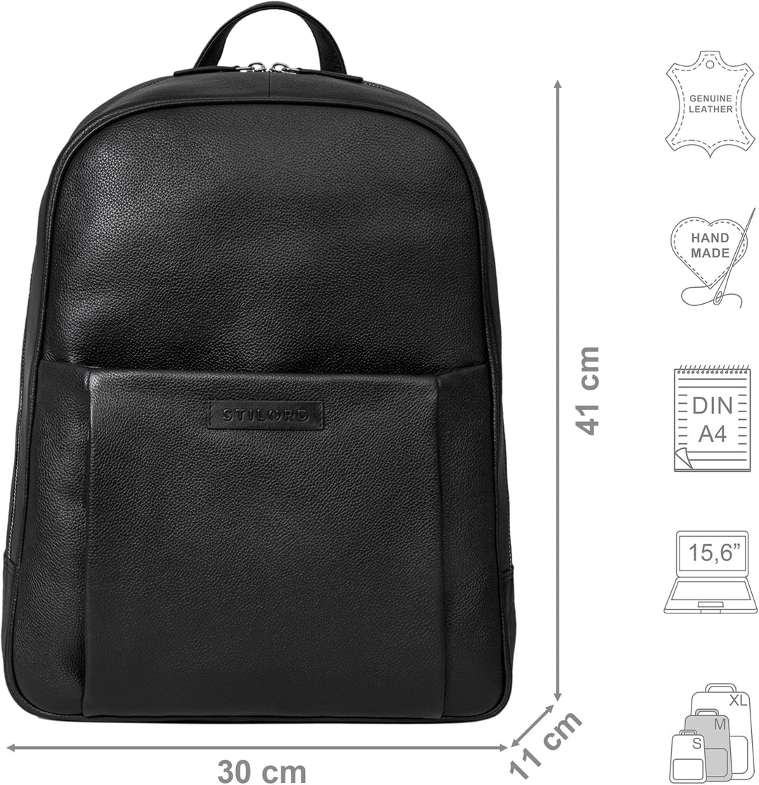 STILORD 'Etienne' Laptop Rucksack Leder 15 Zoll Business Rucksack Damen Leder Herren Notebook Rucksa