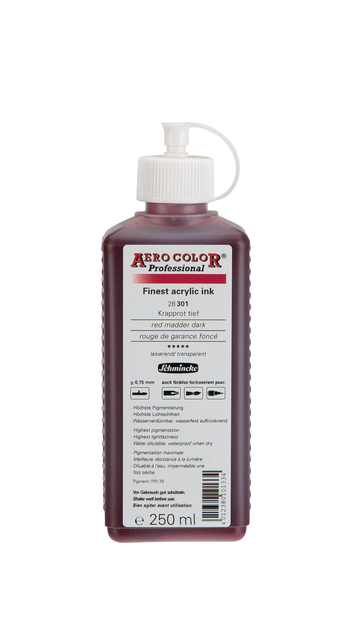 Schmincke - AERO COLOR Professional, Krapprot tief 250 ml, 28301027, feinst-flüssige, farbstarke Acr