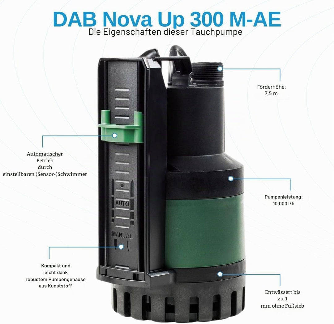 DAB Nova Up 300 M-AE Flachsauger-Tauchpumpe
