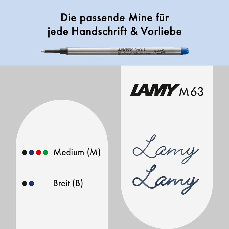 Lamy studio Lx Tintenroller 366 Rollpen aus rostfreiem Edelstahl in schwarzem Softlack-Finish M 63 s