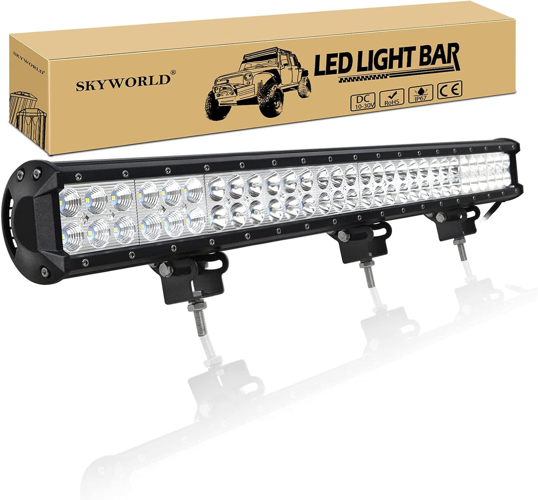 SKYWORLD led zusatzscheinwerfer bar, Zweireihiges wasserdicht 28 Zoll 71cm 180W Scheinwerfer Flutlic