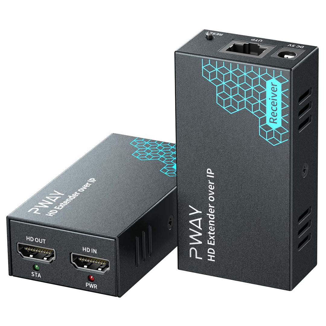 PWAY PW-DT243 HDMI Extender over IP 150m/492ft Bertragung über Cat5e/6/7/8 Netzwerkkabel Unterstützt