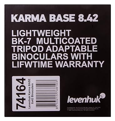 Levenhuk Karma Base 8x42 Kompaktes Reisefernglas mit Nahfokus für Vogelbeobachtung, Wandern und Outd