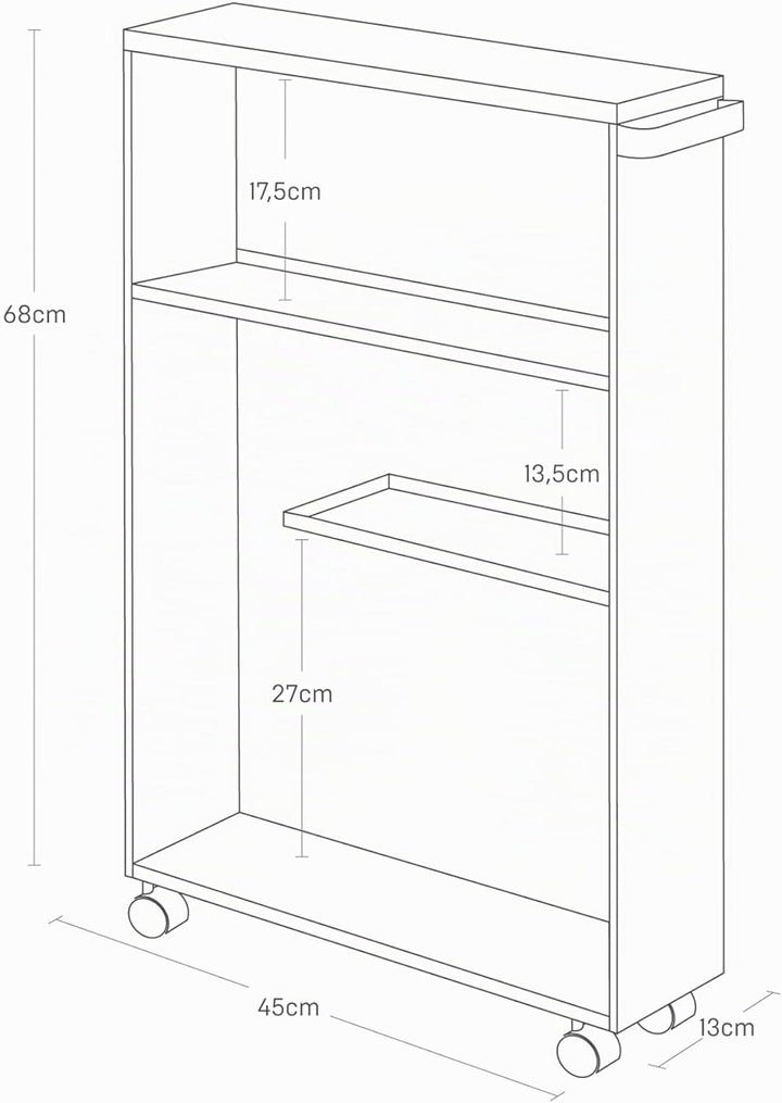 Semi-Closed storage cart - Tower - white Weiss, Weiss