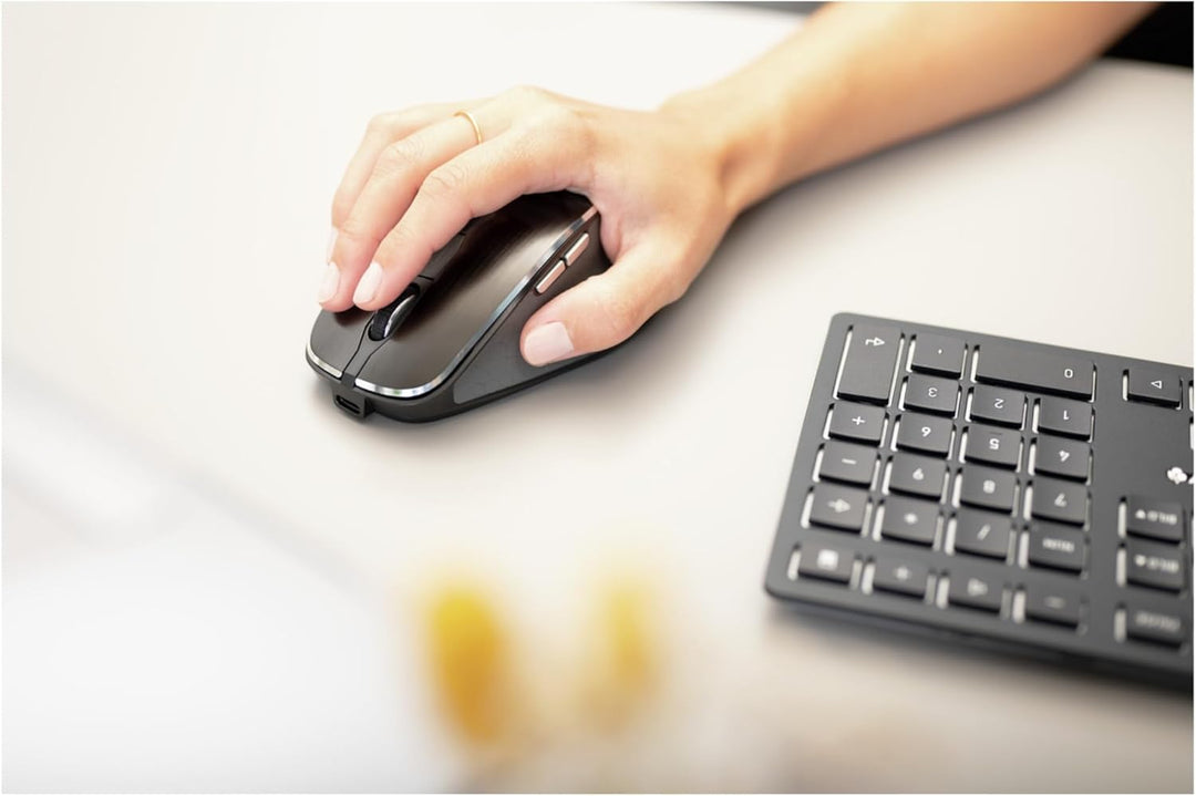 CHERRY DW 9500 Slim, kabelloses Tastatur- und Maus-Set, Belgisches Layout (AZERTY), Bluetooth- oder
