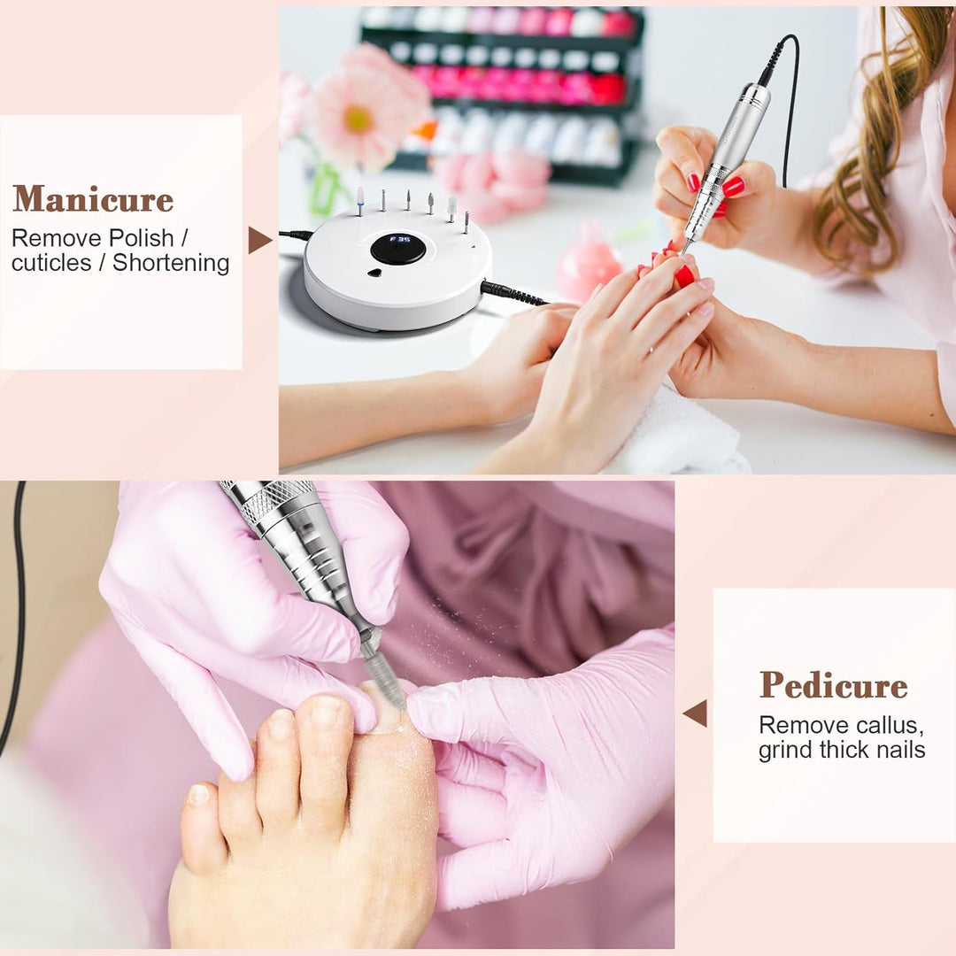 Nagelfräser für Gelnägel 35000 U, Acrylnägel, Maniküre Pediküre set, Nagelfräser Professionelle mit