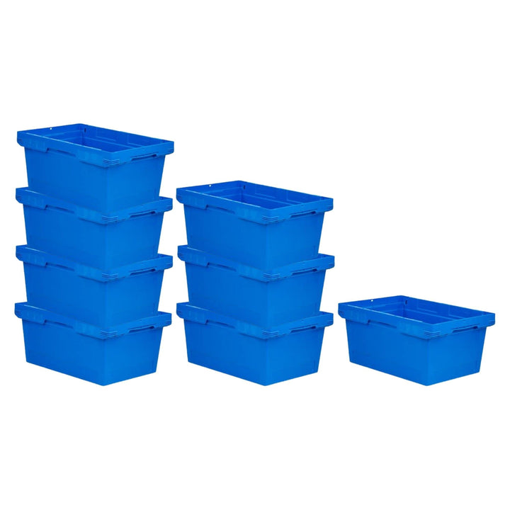 PROREGAL SuperSparSet 8x Conical Mehrweg-Stapelbehälter Blau | HxBxT 27,3x40x60cm | 47 Liter | Lager