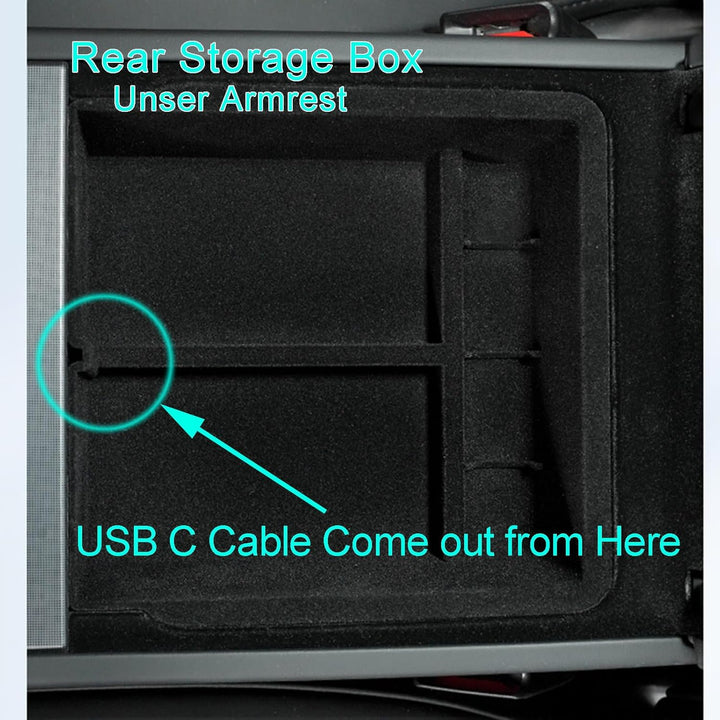 MIEBA 2 Pack Zubehör für Tesla Model 3 Highland 2024 Mittelkonsole Organizer-Ablage, für Tesla Model