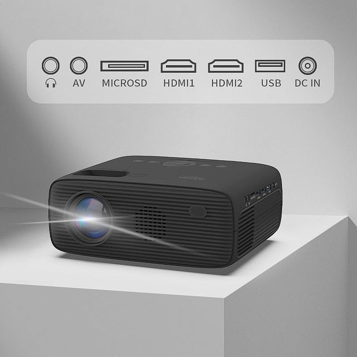 WiFi Beamer: LED-Full-HD-Beamer, Native 1080p, 250 ANSI-Lumen, mit WLAN-HDMI-Stick (LED Full HD WiFi