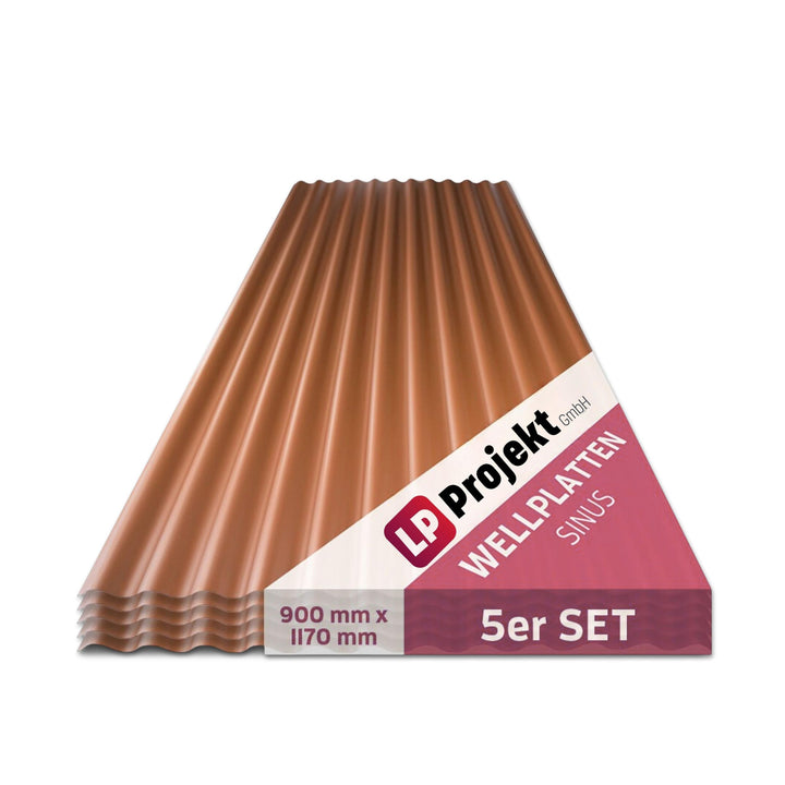 LP Projekt Wellplatten 90×117 cm | Robust & wetterfest Wellplatten Dach Kunststoff für Carport, Gart