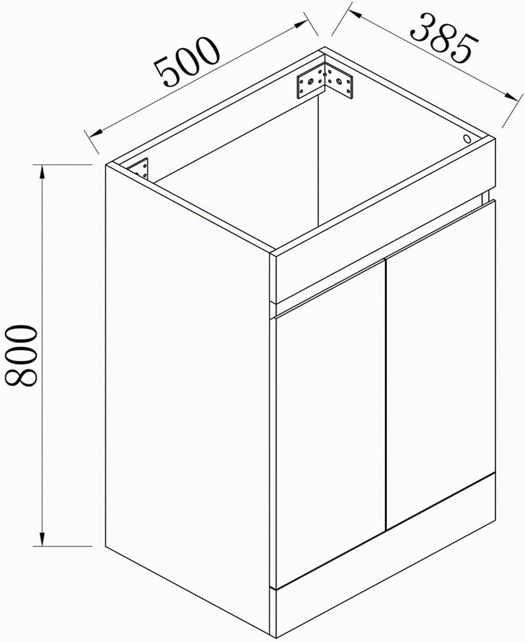 Aica Sanitär Waschbeckenunterschrank 50cm Standschrank Unterschrank Badschrank Waschtischunterschran
