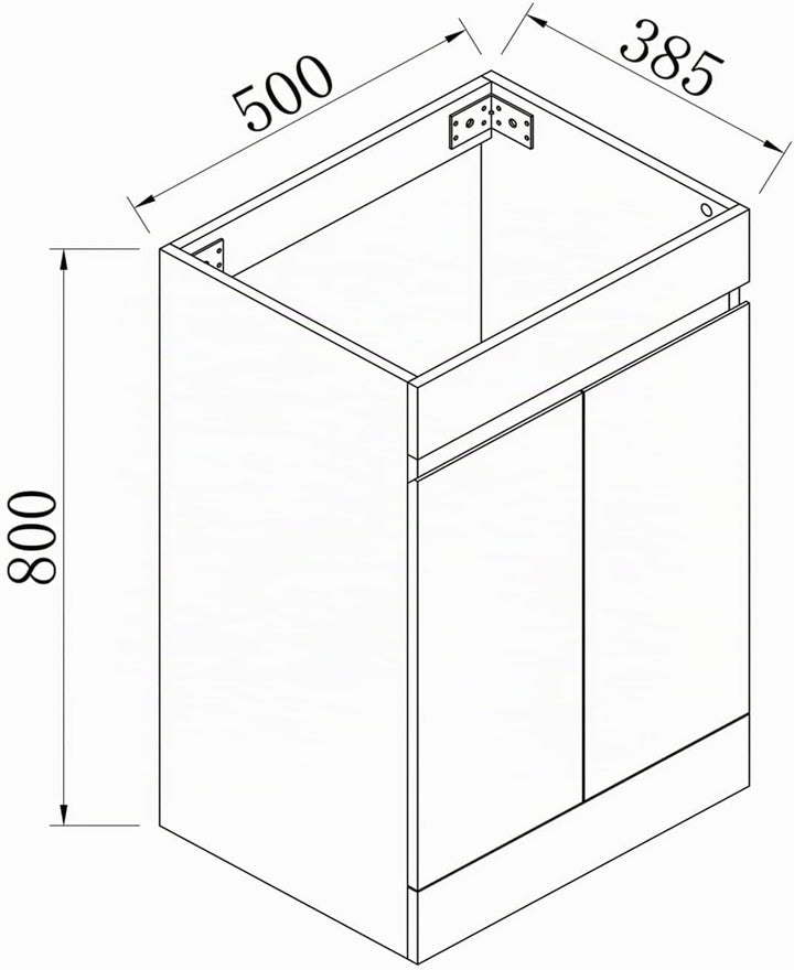 Aica Sanitär Waschbeckenunterschrank 50cm Standschrank Unterschrank Badschrank Waschtischunterschran