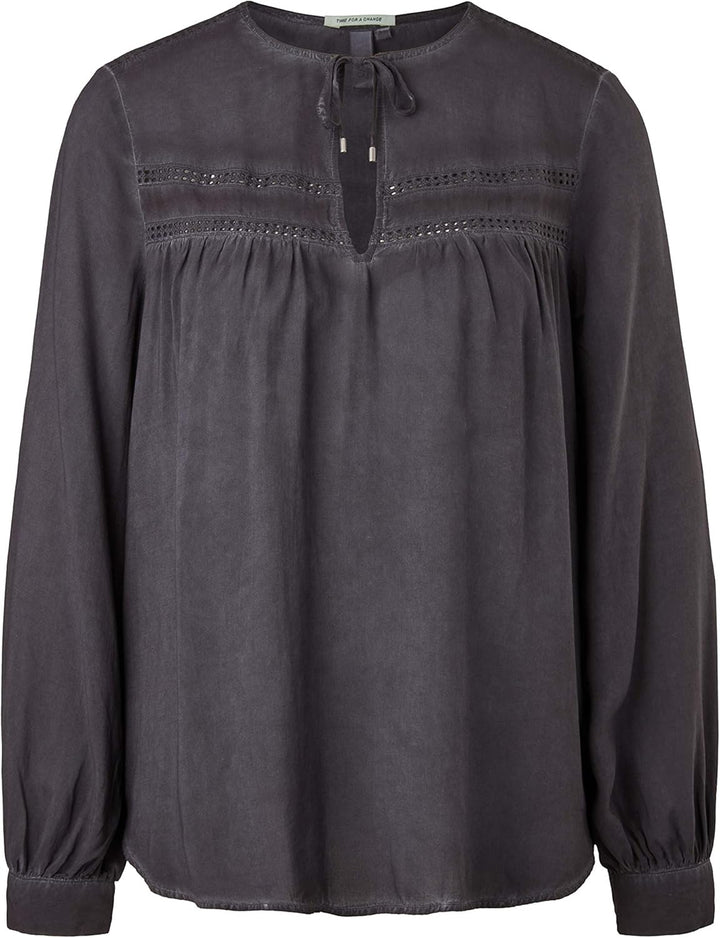 QS Damen Bluse 38 Faded Black, 38 Faded Black